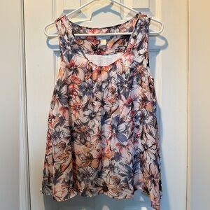 LOFT Multicolor Floral Sleeveless Top